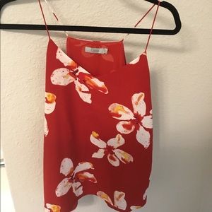 Red floral blouse!!